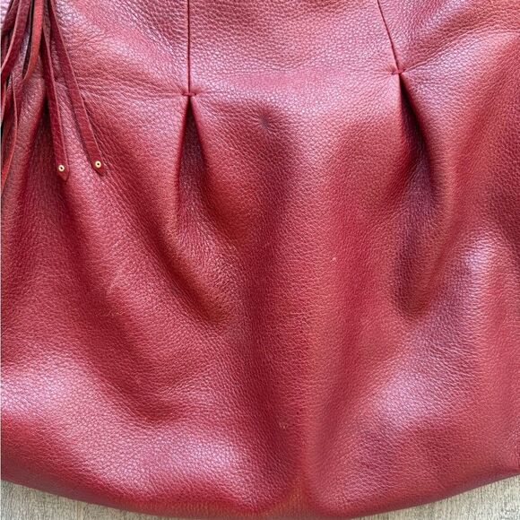 Cole Haan Red Leather Shoulder Bag Hobo - Picture 5 of 13